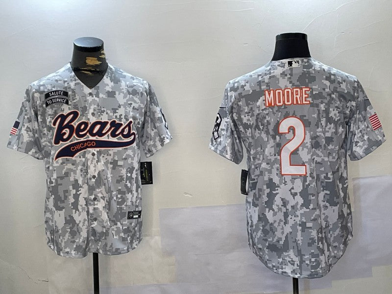 Men’s Chicago Bears D.J. Moore #2 Arctic Camo 2024 Salute to Service Jersey