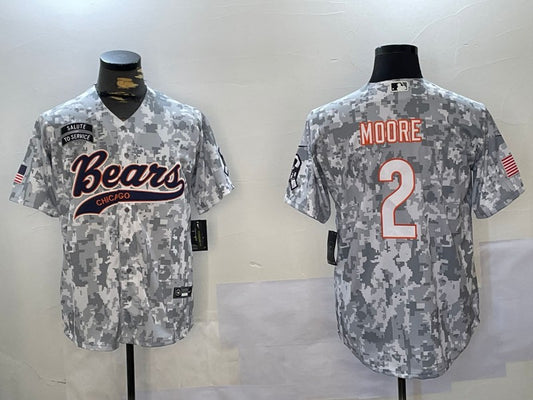 Men’s Chicago Bears D.J. Moore #2 Arctic Camo 2024 Salute to Service Jersey