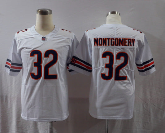 Men’s Chicago Bears David Montgomery #32 White Jersey