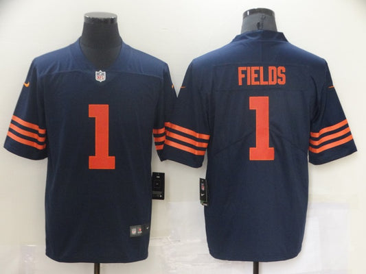 Men’s Chicago Bears Justin Fields #1 Navy Jersey