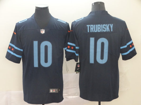 Men’s Chicago Bears Mitch Trubisky #10 Navy Jersey City Edition