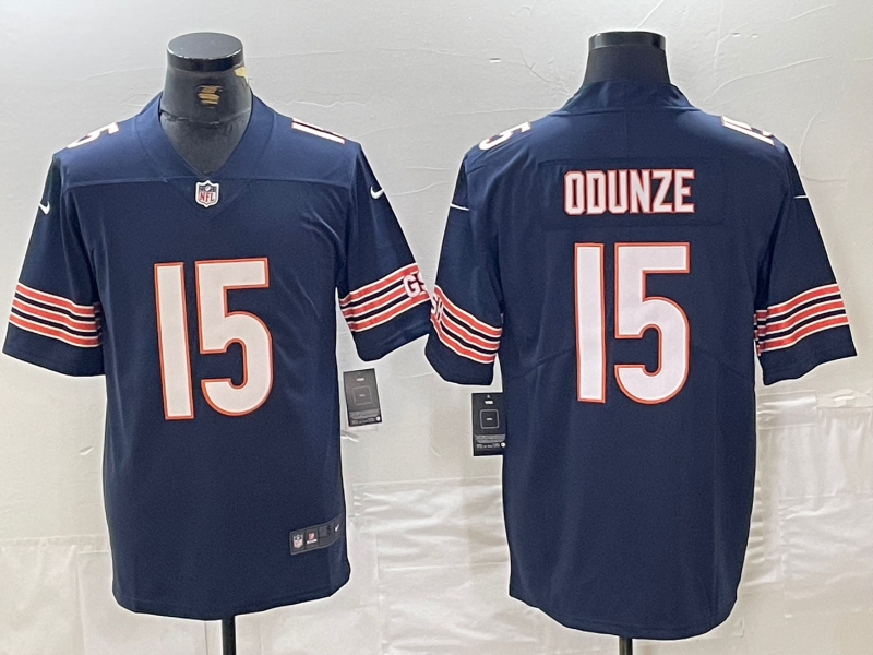 Men’s Chicago Bears Rome Odunze #15 Navy 2024 NFL Draft First Round Pick Jersey