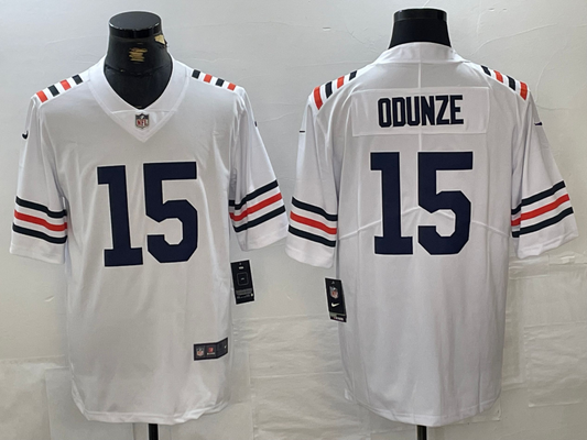 Men’s Chicago Bears Rome Odunze #15 White 2024 NFL Draft 2nd Alternate Jersey