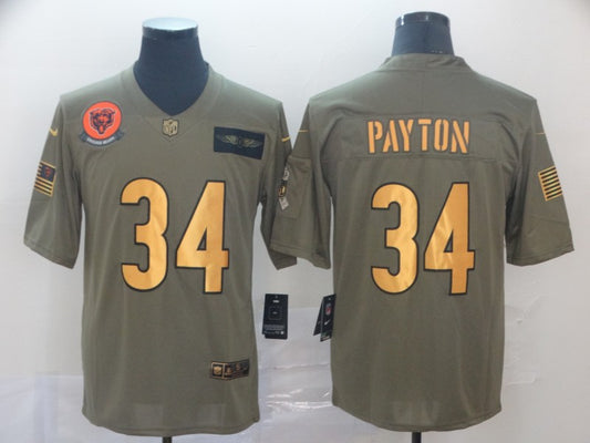 Men’s Chicago Bears Walter Payton #34 Brown Jersey