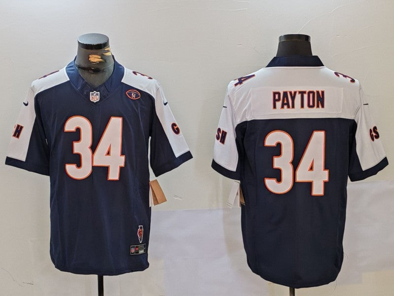 Men’s Chicago Bears Walter Payton #34 Navy Jersey