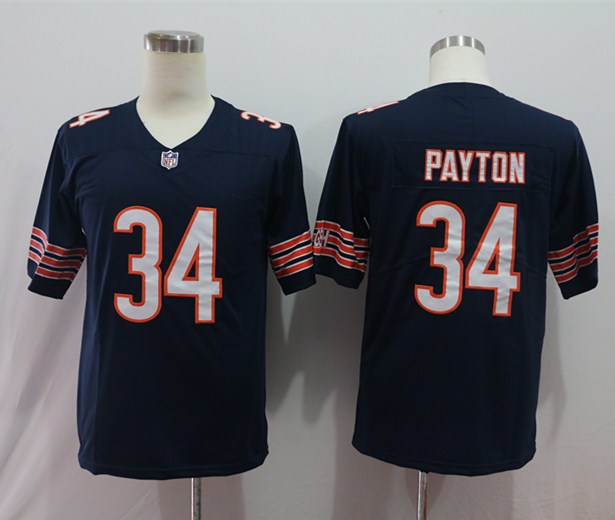 Men’s Chicago Bears Walter Payton #34 Navy Retired Jersey
