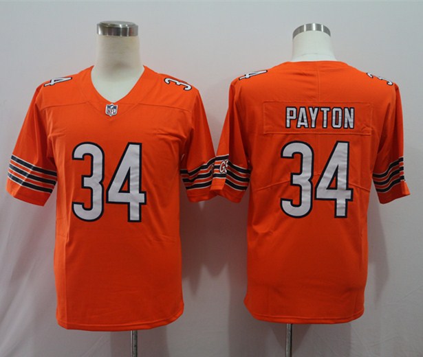 Men’s Chicago Bears Walter Payton #34 Orange Jersey