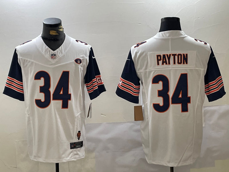 Men’s Chicago Bears Walter Payton #34 White Alternate Jersey