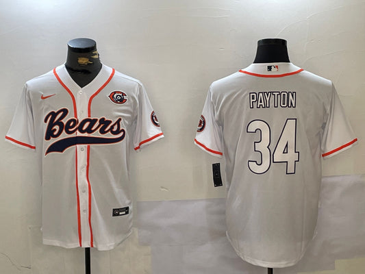 Men’s Chicago Bears Walter Payton #34 White Jersey