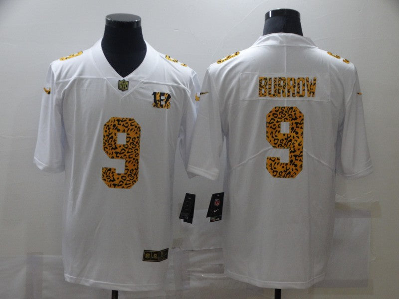 Men’s Cincinnati Bengals Joe Burrow #9 White Jersey