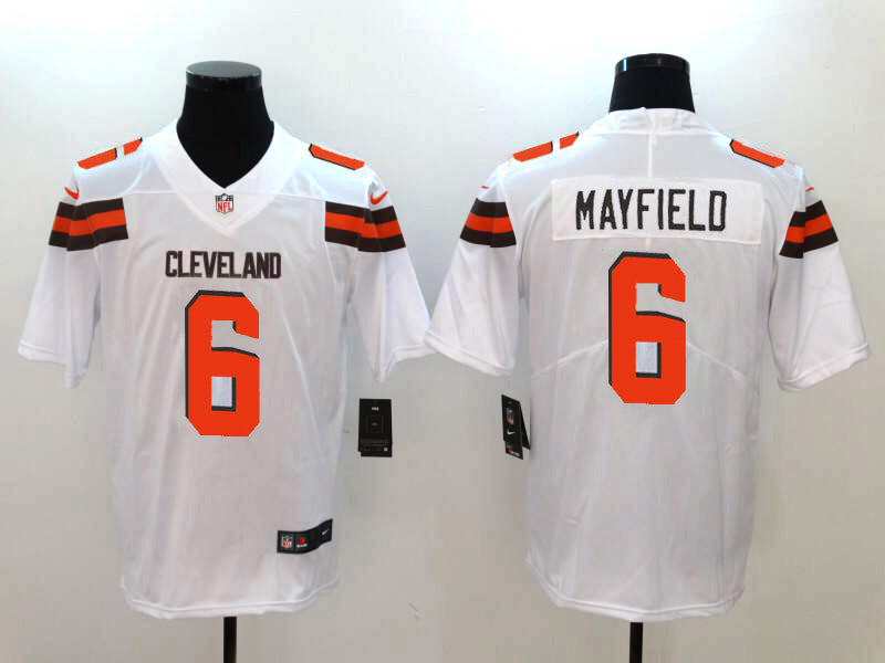 Men’s Cleveland Browns Baker Mayfield #6 White Jersey