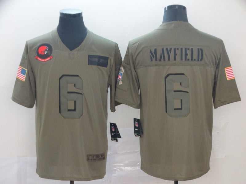 Men’s Cleveland Browns Baker Mayfield Olive Limited Jersey