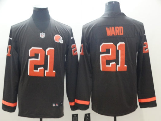 Men’s Cleveland Browns Denzel Ward #21 White Jersey