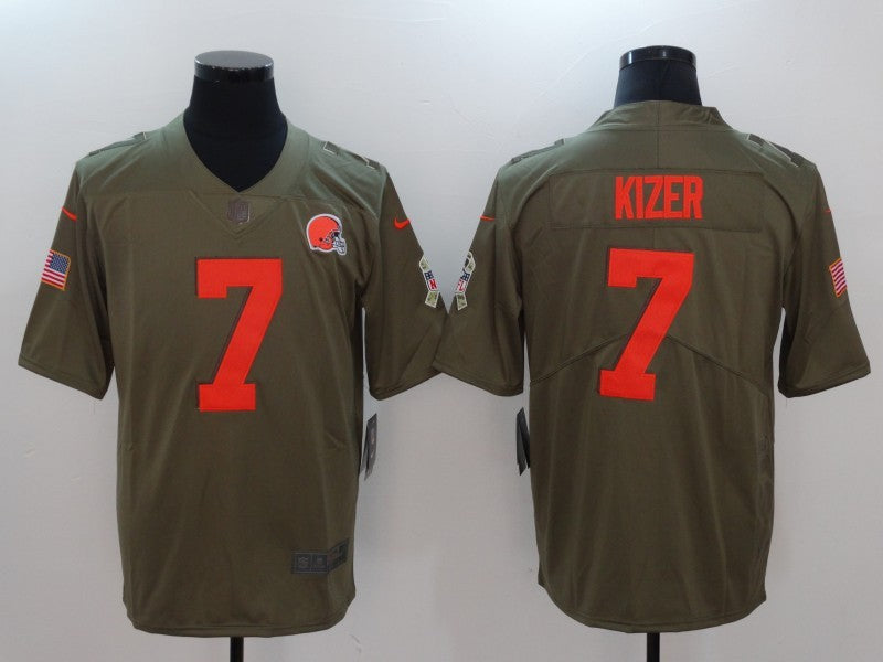 Men’s Cleveland Browns DeShone Kizer #7 Olive Jersey
