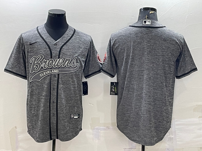 Men’s Cleveland Browns Gray Blank Jersey