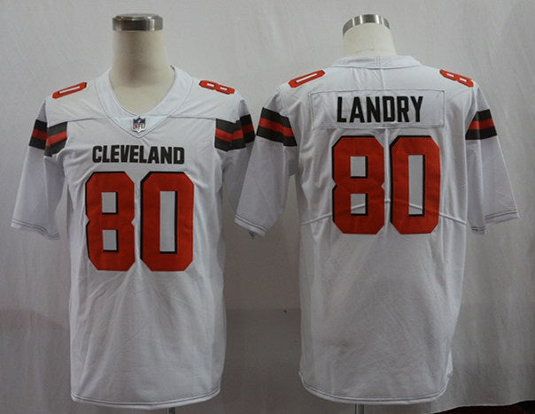 Men’s Cleveland Browns Jarvis Landry #80 White Jersey