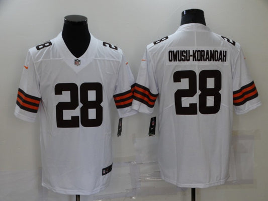 Men’s Cleveland Browns Jeremiah Owusu-Koramoah #28 White Jersey