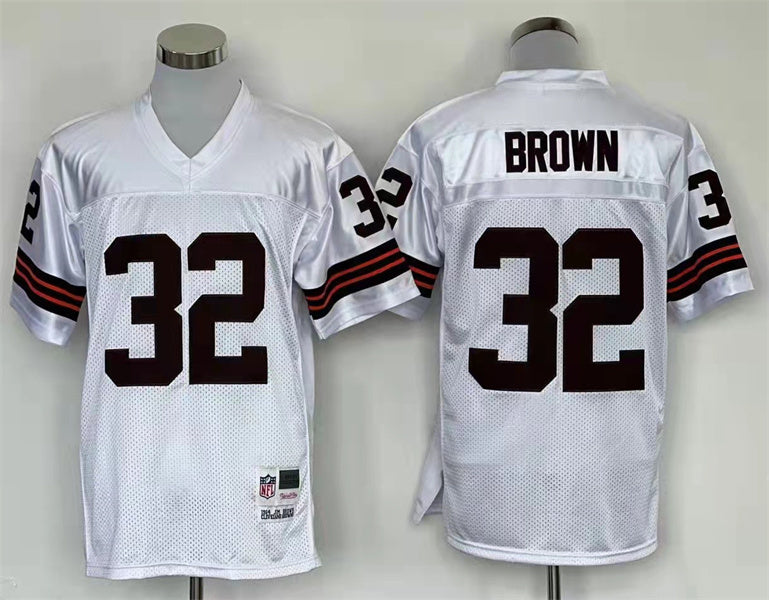 Men’s Cleveland Browns Jim Brown Mitchell & Ness White Legacy Jersey