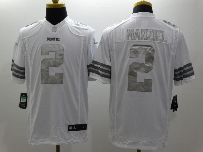 Men’s Cleveland Browns Johnny Manziel #2 White Jersey