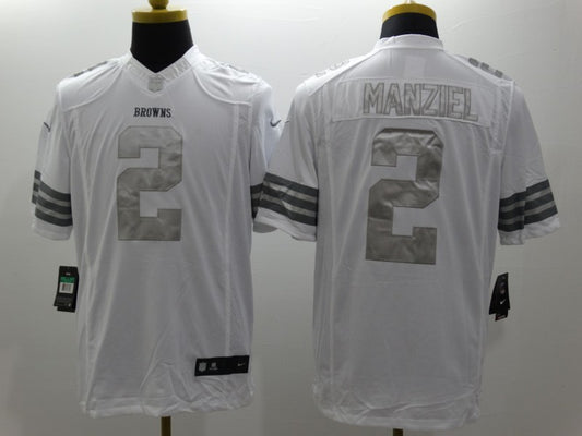 Men’s Cleveland Browns Johnny Manziel #2 White Jersey