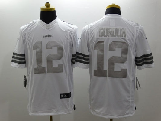 Men’s Cleveland Browns Josh Gordon #12 White Jersey
