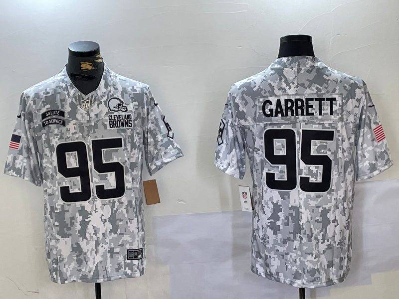 Men’s Cleveland Browns Myles Garrett #95 Arctic Camo 2024 Salute to Service Limited Jersey