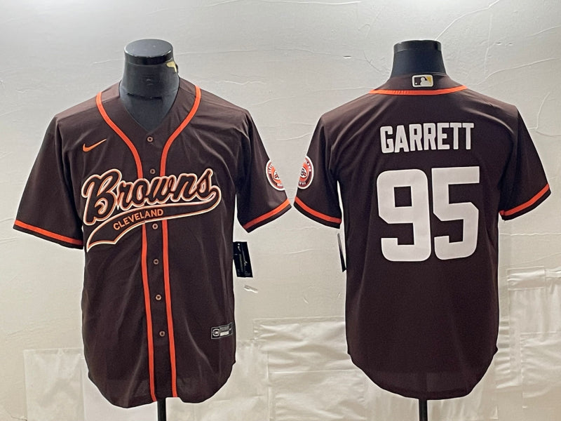Men’s Cleveland Browns Myles Garrett #95 Brown Jersey Joint Edition