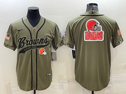 Men’s Cleveland Browns Olive 2021 Salute To Service Limited Jersey