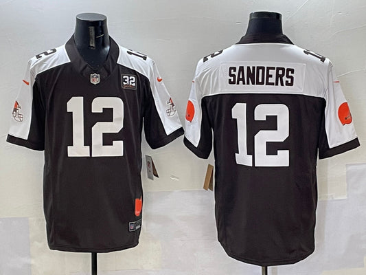 Men’s Cleveland Browns Shedeur Sanders #12 Brown Jersey