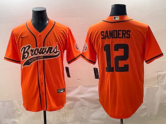 Men’s Cleveland Browns Shedeur Sanders #12 Orange Jersey