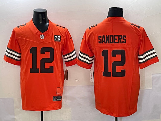 Men’s Cleveland Browns Shedeur Sanders #12 Orange Jersey