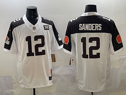 Men’s Cleveland Browns Shedeur Sanders #12 White Jersey