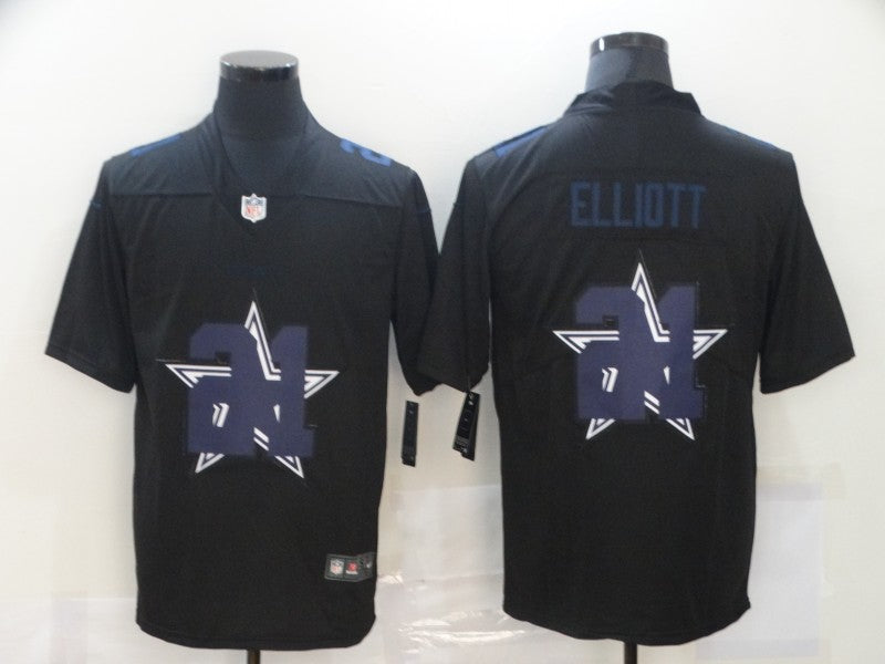 Men’s Dallas Cowboys #21 Ezekiel Elliott Black Alternate Jersey