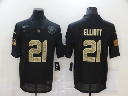 Men’s Dallas Cowboys #21 Ezekiel Elliott Black Jersey
