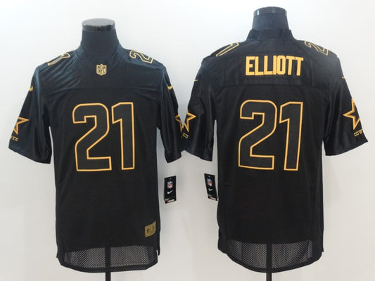 Men’s Dallas Cowboys #21 Ezekiel Elliott Black Team Jersey