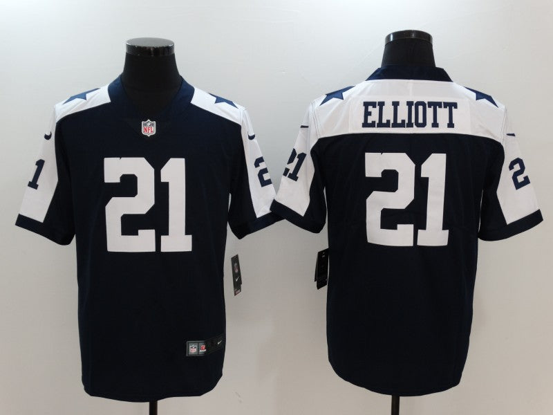 Men’s Dallas Cowboys #21 Ezekiel Elliott Jersey Navy