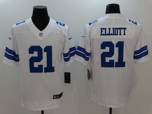 Men’s Dallas Cowboys #21 Ezekiel Elliott Jersey White
