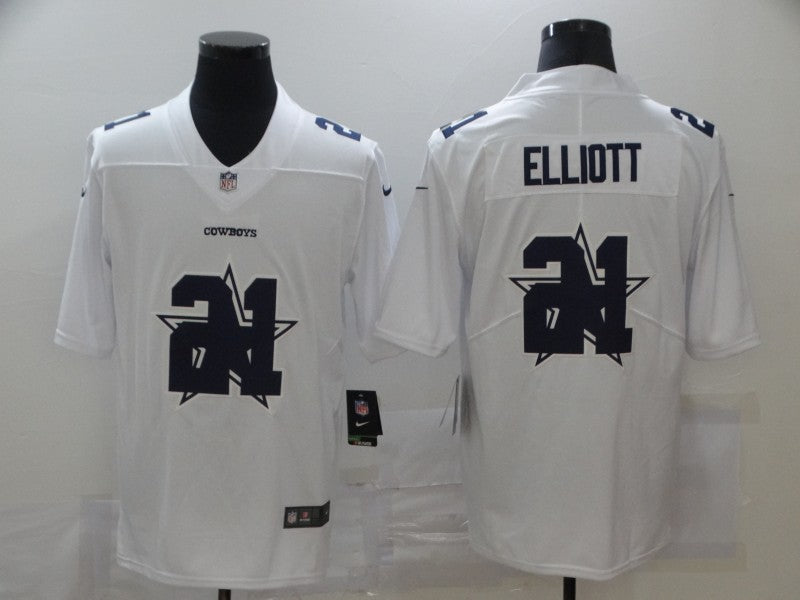 Men’s Dallas Cowboys #21 Ezekiel Elliott White Jersey