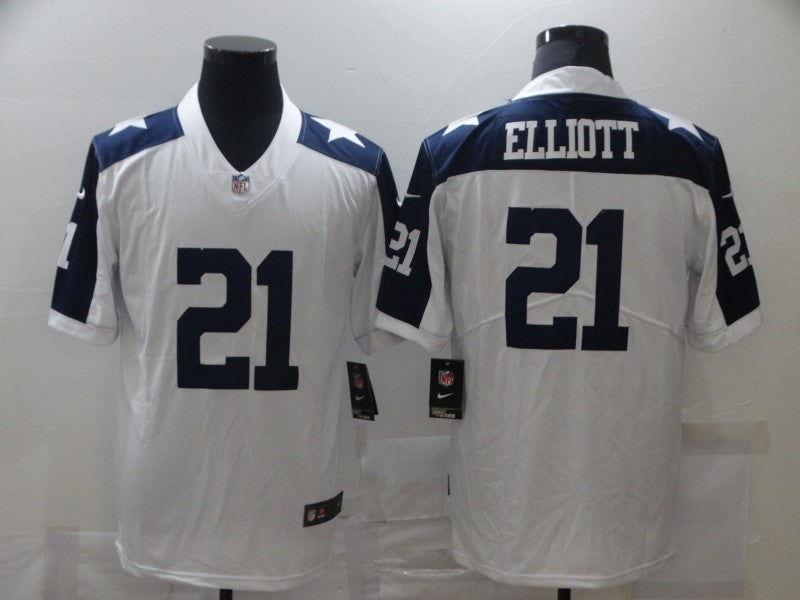 Men’s Dallas Cowboys #21 Ezekiel Elliott White Jersey