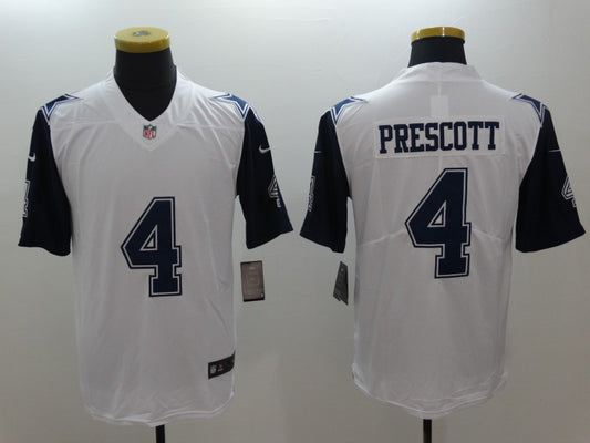 Men’s Dallas Cowboys #4 Dak Prescott White Rush legend Jersey