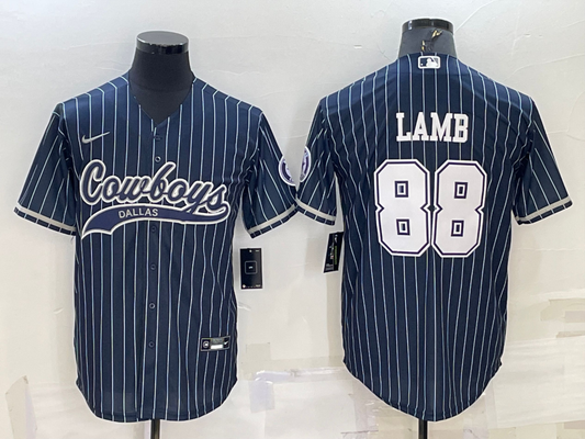 Men’s Dallas Cowboys CeeDee Lamb #88 Navy Jersey Joint Edition