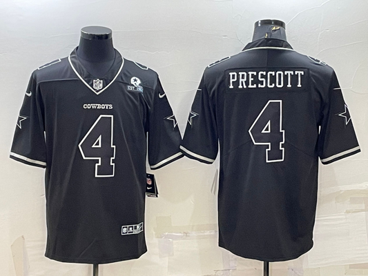Men’s Dallas Cowboys Dak Prescott #4 Black Legend Jersey