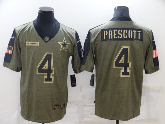 Men’s Dallas Cowboys Dak Prescott #4 Brown Jersey