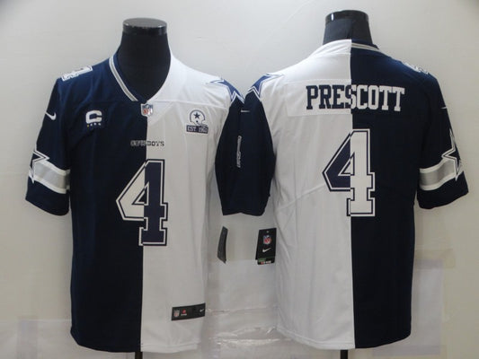 Men’s Dallas Cowboys Dak Prescott #4 Navy/White Jersey
