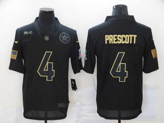 Men’s Dallas Cowboys Dak Prescott Black 2020 Salute To Service Limited Jersey