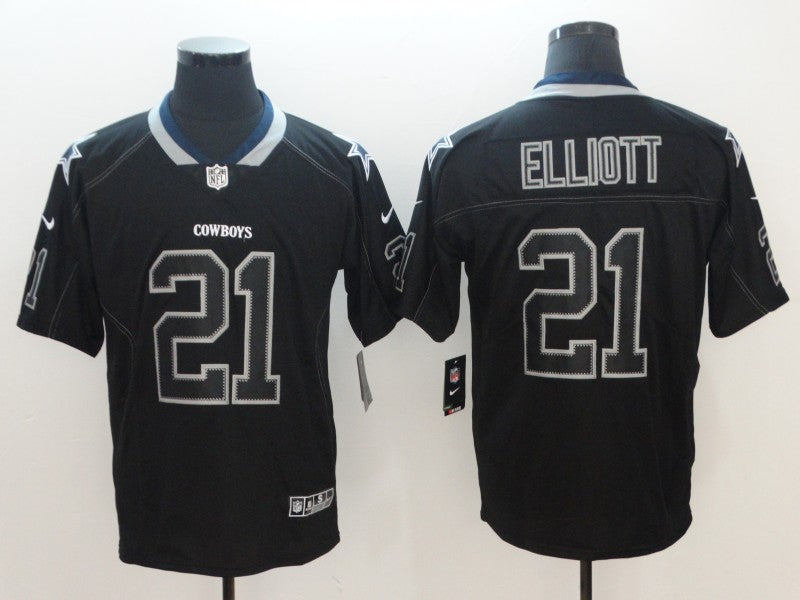 Men’s Dallas Cowboys Ezekiel Elliott #21 Black Alternate Jersey