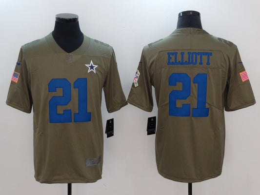 Men’s Dallas Cowboys Ezekiel Elliott #21 Brown Team Jersey