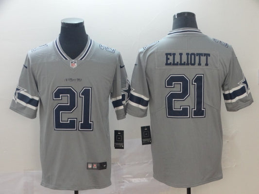 Men’s Dallas Cowboys Ezekiel Elliott #21 Gray Inverted Legend Jersey