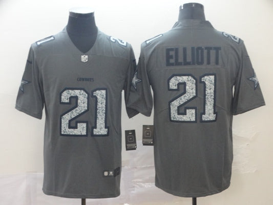 Men’s Dallas Cowboys Ezekiel Elliott #21 Gray Jersey