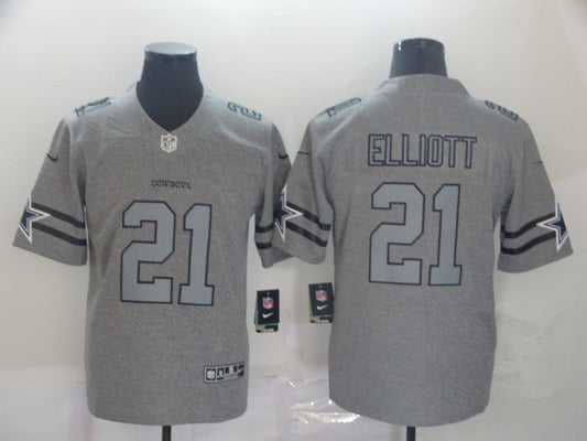 Men’s Dallas Cowboys Ezekiel Elliott #21 Gray Jersey